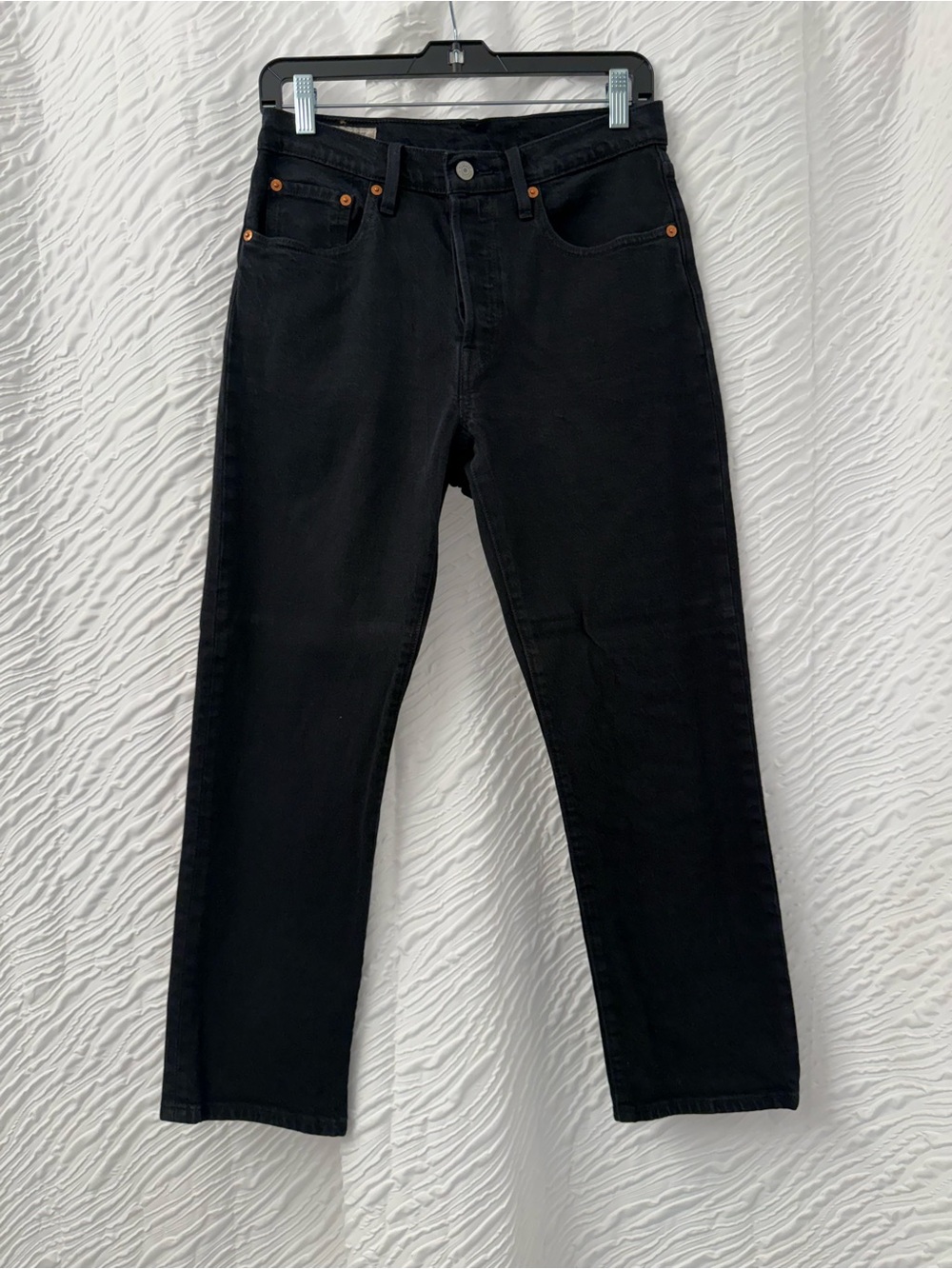 Levi’s 501 Black Straight-Leg Ankle Jeans